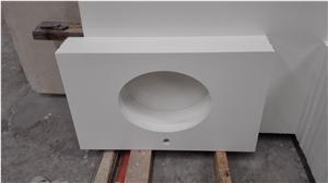 Pure White Quartz Stone Bathroom Vanity Top, Solid Surface Stone Bathroom Tops, Engineered Stone Bath Top