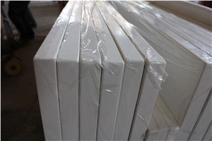 Pure White Quartz Stone Bathroom Vanity Top, Solid Surface Stone Bathroom Tops, Engineered Stone Bath Top