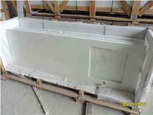 Pure White Quartz Stone Kitchen Countertop, Fabricated Quartz Stone Kitchen Countertop, Solid Surface Quartz Stone Top Pure White Quartz Stone Kitchen Countertop, Fabricated Quartz Stone Kitchen Countertop, Solid Surface Quartz Stone Top