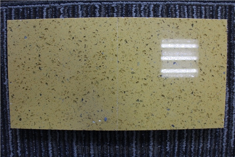Starfish Beige Quartz Stone Slabs, Solid Surfaces Polished Quartz Stone, Engineered Stone from China