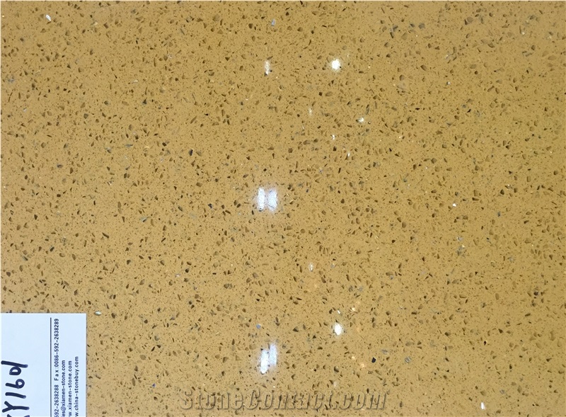 Starfish Beige Quartz Stone Slabs, Solid Surfaces Polished Quartz Stone, Engineered Stone from China