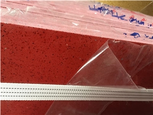 China Red Quartz Stone Slabs