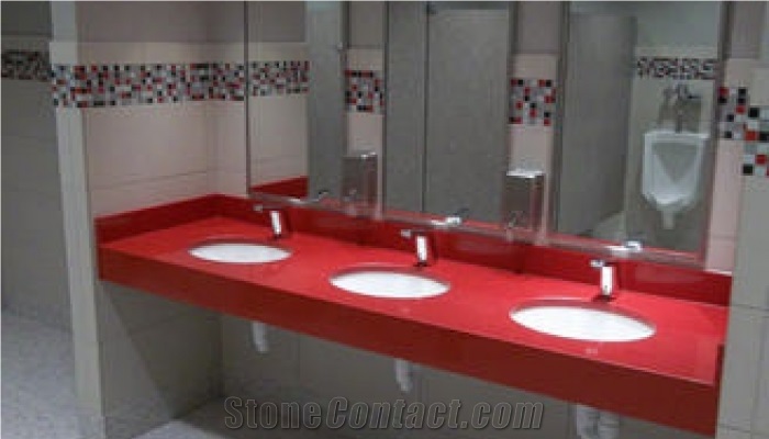 China Red Quartz Stone Slabs