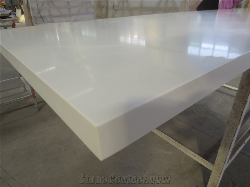 China White Artifical Quartz Stone Countertop,Chinese Manmade Countertop,Quartz Stone Table Top