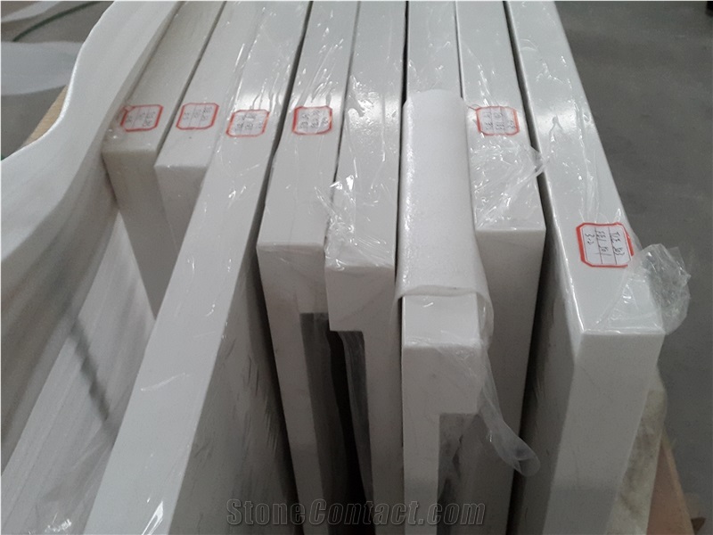 China White Artifical Quartz Stone Countertop,Chinese Manmade Countertop,Quartz Stone Table Top