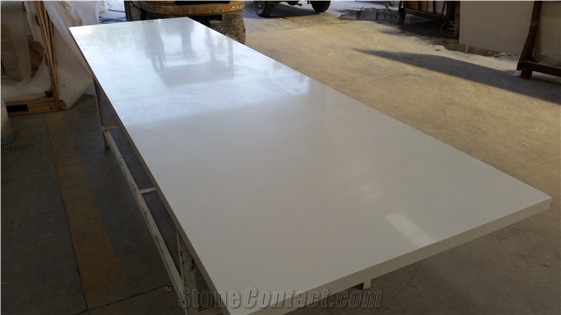 China White Artifical Quartz Stone Countertop,Chinese Manmade Countertop,Quartz Stone Table Top