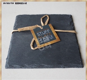 Customized China Black Slate Coaster for Sale