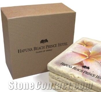 Customized White Marble Drink Coasters