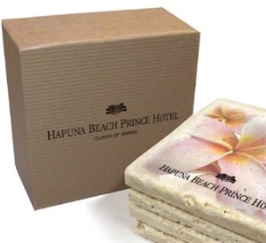 Customized White Marble Drink Coasters