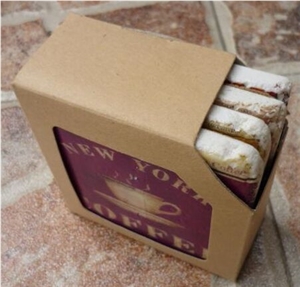 Customized White Marble Drink Coasters