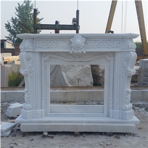 Fine Craftmanships China Pure White Marble Fireplace Surround