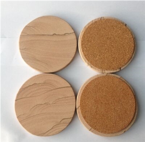Honed Round Shape Sandstone Coasters