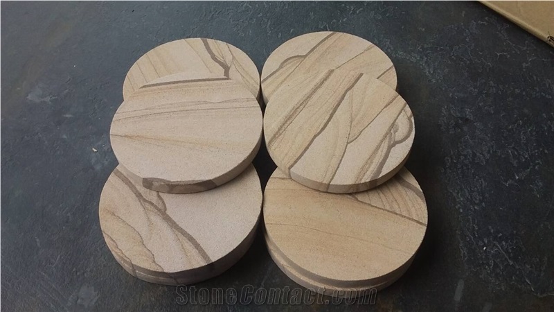 Honed Round Shape Sandstone Coasters