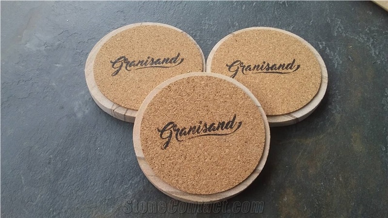 Honed Round Shape Sandstone Coasters