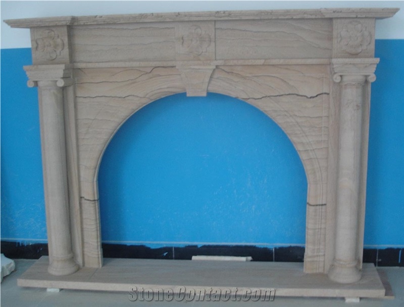 Nature Landscaping Sandstone Fireplace Design Ideas