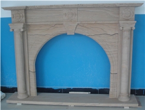 Nature Landscaping Sandstone Fireplace Design Ideas
