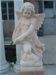 White Marble Small Boy Angel Sculptures for Graden