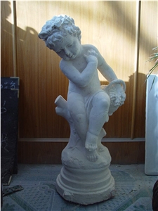 White Marble Small Boy Angel Sculptures for Graden