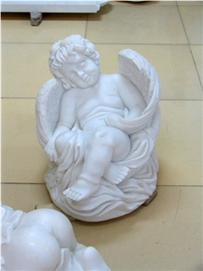 White Marble Small Boy Angel Sculptures for Graden