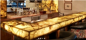 Translucent Honey Onyx Bar Top