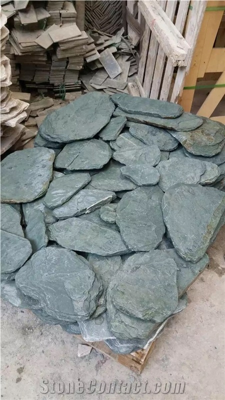 Green Slate Random Flagstones,Natural Edges Pavers,Walking Stone