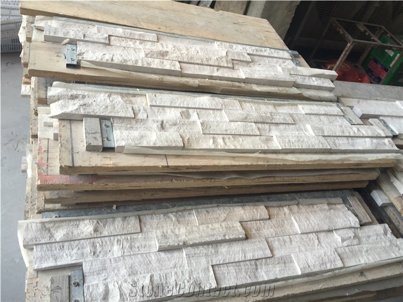 Timber White Marble Split Face Ledge Stone,Guizhou Wood Grain Marble Cultured Stone