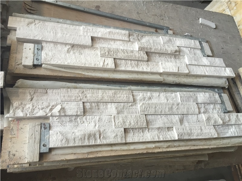 Timber White Marble Split Face Ledge Stone,Guizhou Wood Grain Marble Cultured Stone