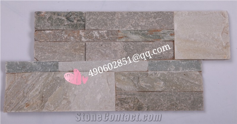 014 Yellow Slate, Beige Slate Cultured Stone, Stacked Stone Veneer