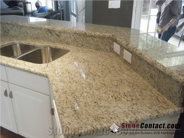 Giallo Ornamental Countertop,Brazil Granite Counter Tops, Giallo Ornamental Yellow Granite Kitchen Bar Top, Custom Counter Tops, L Shape Kitchen Island Tops, Full Bullnose Worktops, Eased Desk Tops
