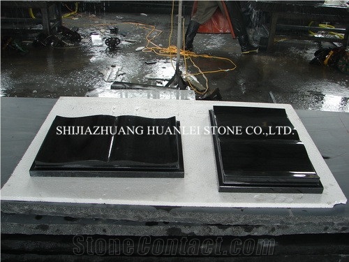 Absolute Black Granite Tombstone, Hebei Black Granite Gravestone/Book Style Memorial /Gravestone/Headstones/Cemetery Tombstones