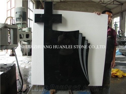 Absolute Black Monument, Hebei Black Granite Tombstone/Cross Tombstones/Cemetery Tombstones /Memorial /Gravestone