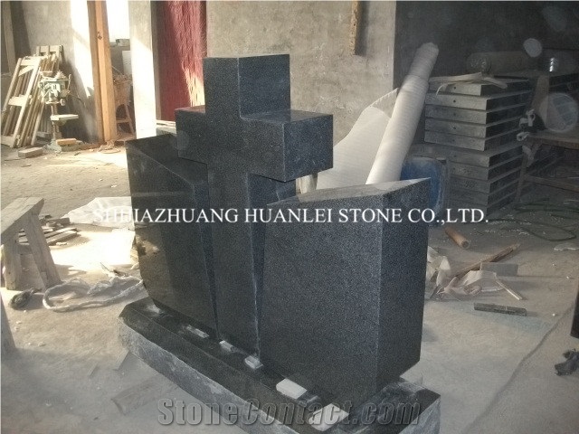 Absolute Black Monument, Hebei Black Granite Tombstone/Cross Tombstones/Cemetery Tombstones /Memorial /Gravestone