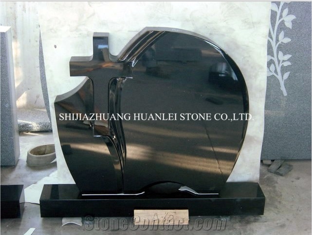 Absolute Black Monument, Hebei Black Granite Tombstone/Cross Tombstones/Cemetery Tombstones /Memorial /Gravestone