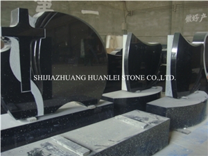 Absolute Black Monument, Hebei Black Granite Tombstone/Cross Tombstones/Cemetery Tombstones /Memorial /Gravestone