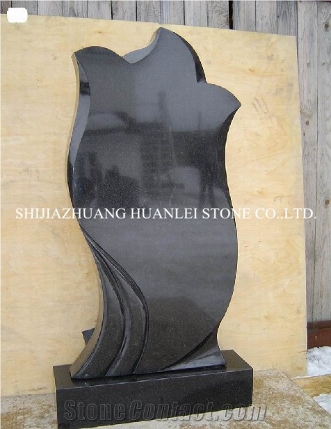 China Black Granite Western Style Gravestone, Hebei Black Granite Cross Tombstone/Memorial/Cemetery Monument