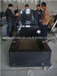 China Granite Beida Green Tombstone/Monument Design/Single Memorial/Cemetery Tombstones,Poland Gravestone,Western Style Headstone