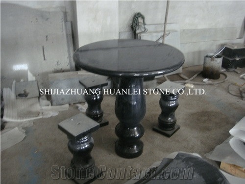 Shanxi Black Granite Exterior Bench, China Black Granite Bench/Garden Bench/Park Tables/Outdoor Chairs