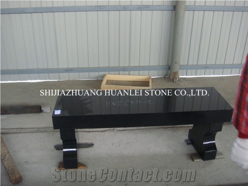 Shanxi Black Granite Exterior Bench, China Black Granite Bench/Garden Bench/Park Tables/Outdoor Chairs