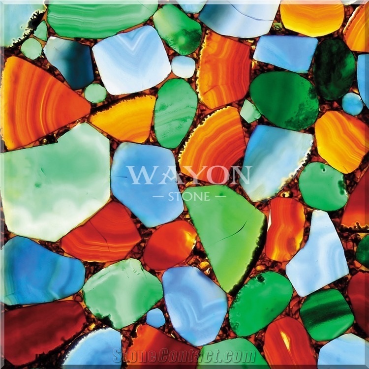 Luxury Colorful Agate Stone, Pervious to Light Agate,Background Stone,Gemstone, Woodstone,Fossil,Precious Stone,Natural Crystal