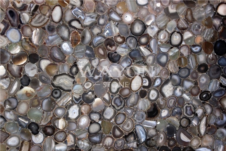 Natural Crystal Gemstone Tiles & Slabs, Brazil Natural Blue Agate Semiprecious Stone