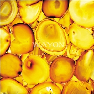 Natural Crystal Gemstone Tiles & Slabs, Yellow Agate Semiprecious Stone