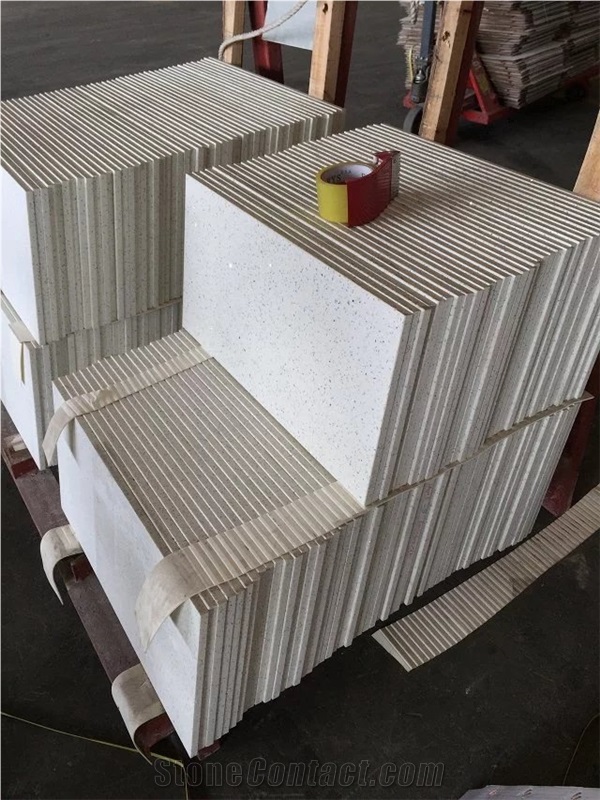 White Quartz Stone Tiles, China White Flooring Tiles