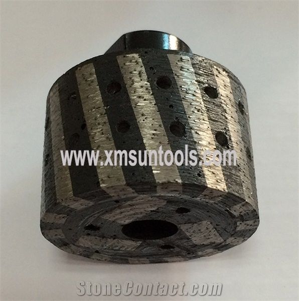 Resin Filled Zero Tolerance Wheel with Botton Segments/Diamond Drum Wheels/Stone Grinding Tools with 3botton Segments for Smooly Grinding