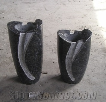 Fengzhen Black Granite, Mongolian Black Granite Shanxi Black Vase, Urn