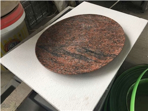 Multicolor Red Granite Fruit Plate Red Granite Dish