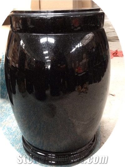 Shanxi Black Granite Funeral Urns