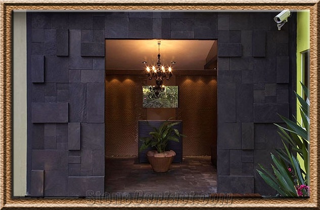 Candi Lavastone Alor_2 Tiles & Slabs, Black Basalt Floor Covering Tiles, Walling Tiles