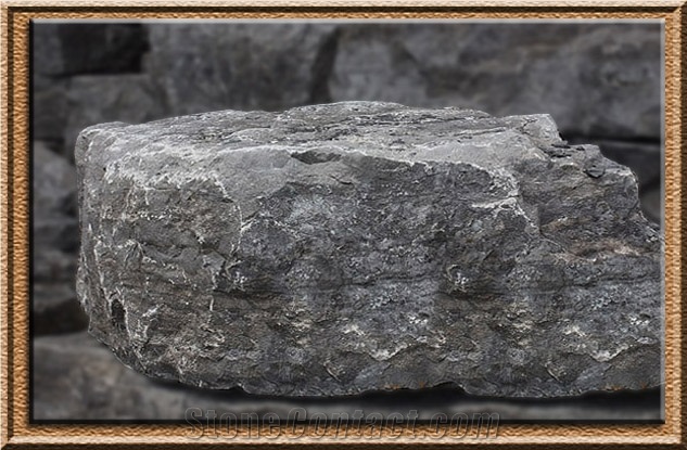 Candi Lavastone Alor 3, Black Basalt Walling Tiles, Covering Tiles