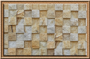 Yellow Palimanan Sandstone Wall Mosaic Yellow Palimanan Sandstone Wall Mosaic