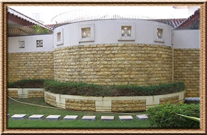 Yellow Palimanan Sandstone Wall Mosaic